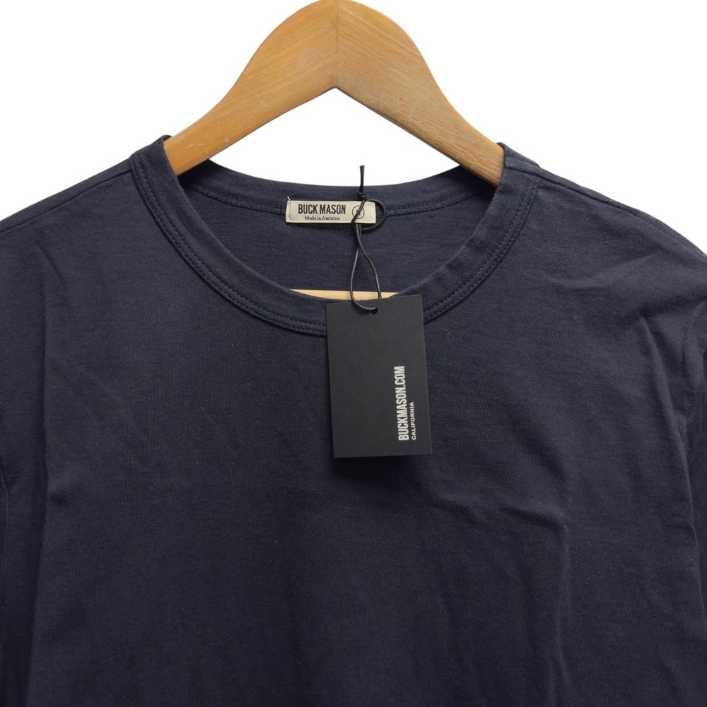 Buck Mason NEW Men's Size Medium Navy Blue Short Sleeve T-Shirt Pima Curved Hem